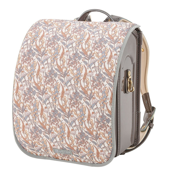 ランドセルを傷や汚れから守るカバー。<br>フルールグロス フレンチグレー 装着