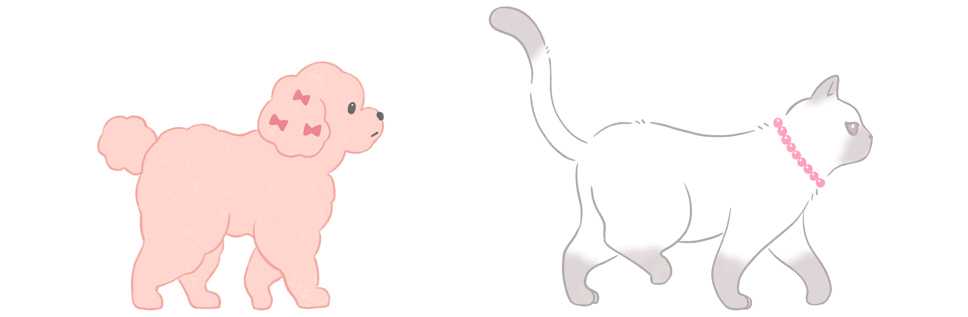 歩くペルルとボンボン