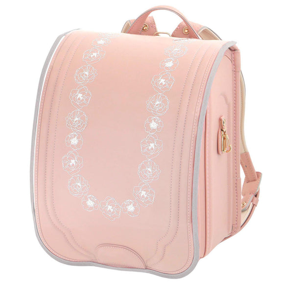 ランドセルを傷や汚れから守るカバー。<br>カプリスシマー メルティピーチ 装着